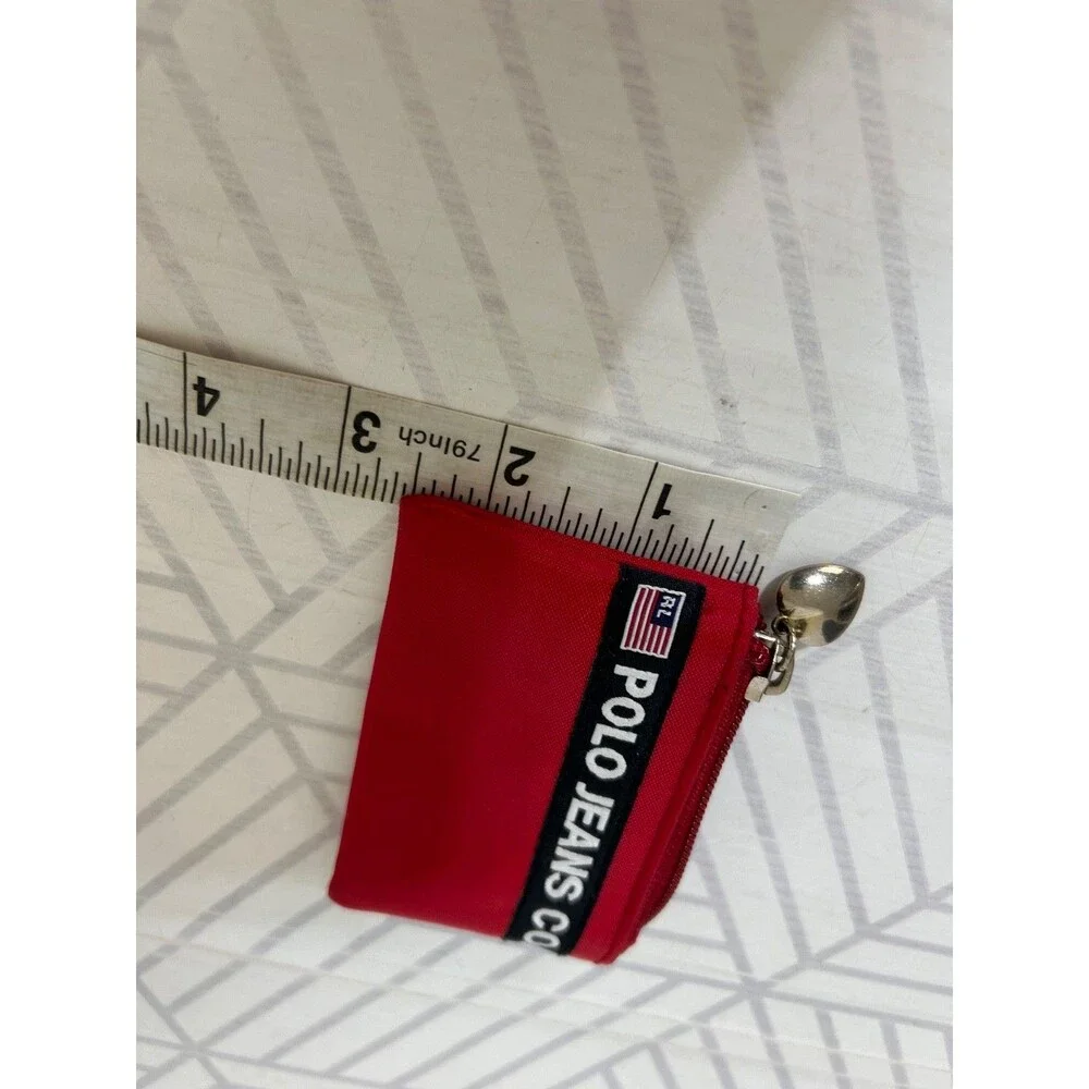 Vintage Polo Jeans Small Purse Coin Pouch Keychain Red Ralph Lauren‎ RL